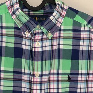 POLO RALPH LAUREN BOYS Plaid Cotton Shirt - L (14-16)